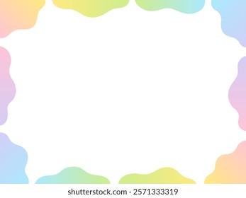 Horizontal frame illustration of fluid shapes with colorful gradient colors