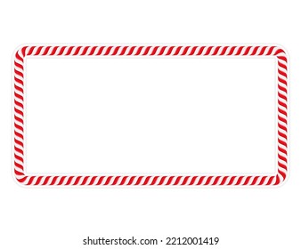 Horizontal frame made of red candy cane, vector eps10 illustration