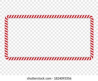 Horizontal frame made of red and green candy cane, vector eps10 illustration