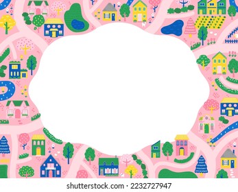 horizontal frame of overhead city view