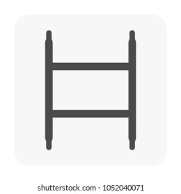 Horizontal frame vector icon. Accessory, component or part of scaffolding frame and brace system. Safety equipment use to built stage and temporary working platform for high building construction.