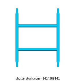 Horizontal frame vector icon. Accessory, component or part of scaffolding frame and brace system. Safety equipment use to built stage and temporary working platform for high building construction.