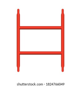 Horizontal frame vector icon. Accessory, component or part of scaffolding frame and brace system. Safety equipment use to built stage and temporary working platform for high building construction.