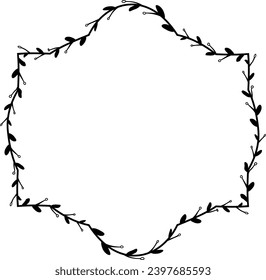 Horizontal Frame Wreath flower floral leaf borders square shape colorful natural cute blossom love green pink decoration Branch laurel vintage frames Botanical ornate Elements design badge decoration