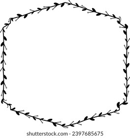Horizontal Frame Wreath flower floral leaf borders square shape colorful natural cute blossom love green pink decoration Branch laurel vintage frames Botanical ornate Elements design badge decoration