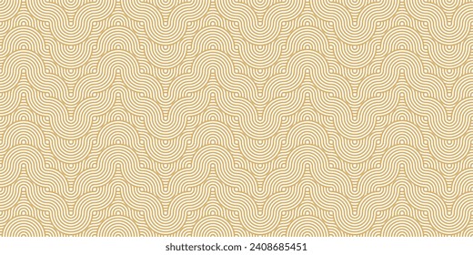 Horizontal geometric golden seamless pattern, banner in pastel tones. Ornament in asian style. Vector illustration for textile, cover, wallpaper, wrapping.