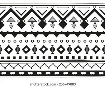Horizontal geometric jacquard pattern in ethnic style