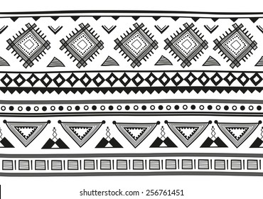 Horizontal geometric jacquard pattern in ethnic style