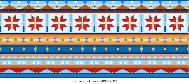 Horizontal geometric jacquard pattern in ethnic style