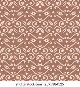 Horizontal Geometric Pattern - Art Nouveau (Mocha Mousse, Peach) - Repeating Vector Image; Easily Editable; Endless Design; Colorful lIlustration. Print for Gift Paper, Dress, etc.