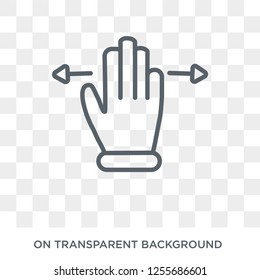 Horizontal gesture icon. Trendy flat vector Horizontal gesture icon on transparent background from Hands and guestures collection. High quality filled Horizontal gesture symbol use for web and mobile