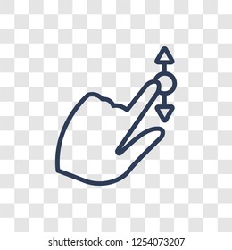 Horizontal gesture icon. Trendy linear Horizontal gesture logo concept on transparent background from Hands collection