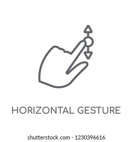Horizontal gesture linear icon. Modern outline Horizontal gesture logo concept on white background from Hands collection. Suitable for use on web apps, mobile apps and print media.