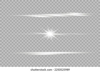 Horizontal glare. horizontal beams of light. Beautiful light flashes. Glowing stripes background.