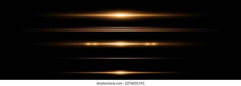  Resplandor horizontal. Vigas láser, vigas horizontales de luz. Se enciende una luz preciosa. Rayas brillantes en un fondo oscuro. Fondo brillante resplandeciente abstracto.