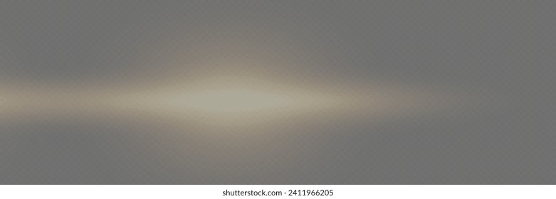 Resplandor horizontal de luz. Vigas láser, líneas de neón claras. Hermosas reflexiones de luz. Rayas brillantes en un fondo transparente.