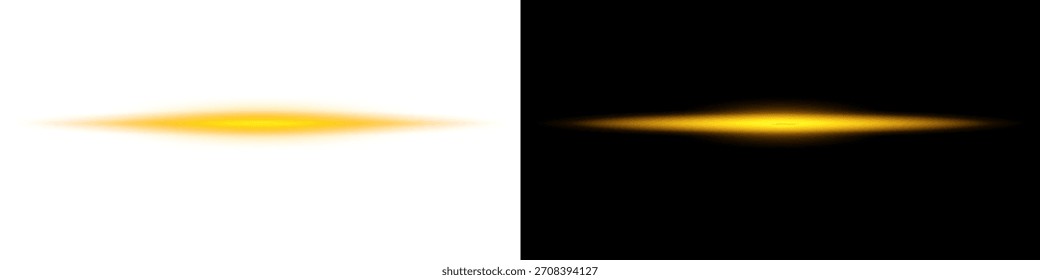 Horizontal efecto de luz de haz brillante sobre fondo transparente