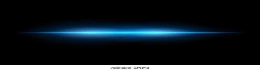 Horizontal haz brillante con bordes borrosos suaves y centro brillante. El gradiente suave se extiende a través del fondo formando un efecto de luz futurista mínimo.