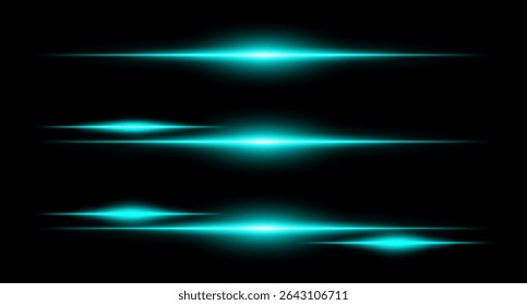 Horizontal glowing beams in layered layout with smooth edges and intensity gradients, ideal for interface design or sci-fi visuals.