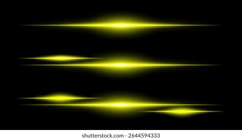 Horizontales vigas brillantes en diseño de capas con bordes suaves y Gradientes de intensidad, ideales para el diseño de interfaz o imágenes de ciencia ficción.