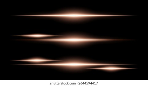 Horizontal glowing beams in layered layout with smooth edges and intensity gradients, ideal for interface design or sci-fi visuals.