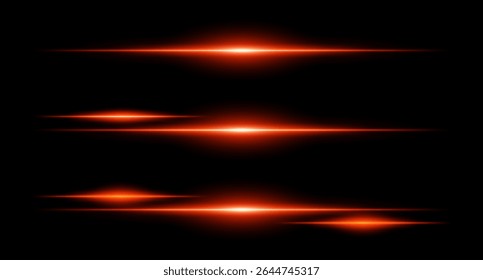 Horizontal glowing beams in layered layout with smooth edges and intensity gradients, ideal for interface design or sci-fi visuals.