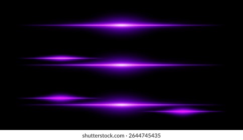 Horizontal glowing beams in layered layout with smooth edges and intensity gradients, ideal for interface design or sci-fi visuals.