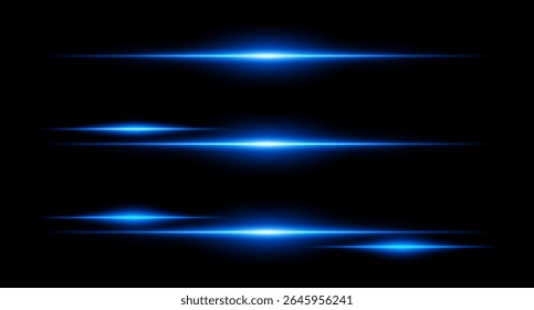 Horizontal glowing beams in layered layout with smooth edges and intensity gradients, ideal for interface design or sci-fi visuals.