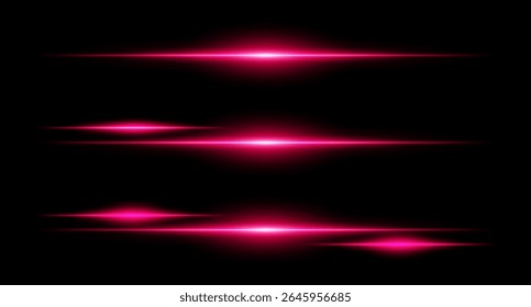 Horizontal glowing beams in layered layout with smooth edges and intensity gradients, ideal for interface design or sci-fi visuals.