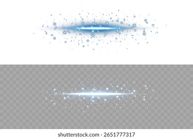 Horizontal línea de luz azul brillante con brillo y destellos sobre fondo oscuro. Perfecto para Elementos de interfaz de usuario futuristas, senderos de luz de neón, imágenes de movimiento de energía y superposiciones de tecnología abstracta en diseño.