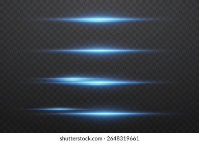 lignes lumineuses Horizontales, effet de lumière flash magique.