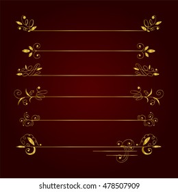 horizontal gold patterns to emphasize the inscriptions