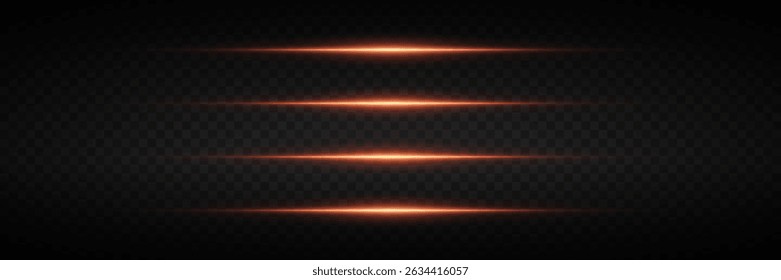 Horizontal golden highlights on a dark background, the effect of a glowing lens flare.