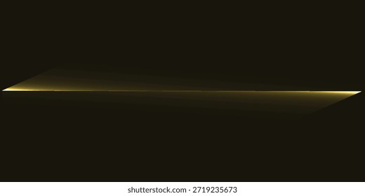 Uma linha de luz dourada horizontal com um gradiente sutil, aparecendo sobre um fundo preto sólido e escuro, criando um visual minimalista e abstrato.