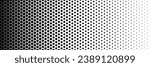 Horizontal gradient of black and white hexagon halftone texture vector illustration black and white dot background