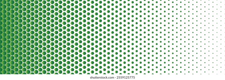 Horizontal gradient of green and white hexagon halftone texture vector illustration purple and white dot background