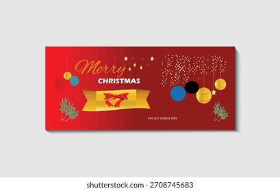 Horizontal gradient merry christmas and new year background design