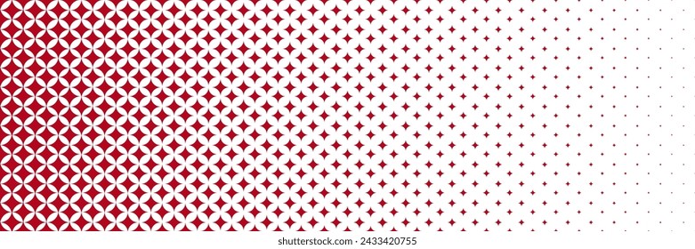 Horizontal gradient of red and white squares halftone texture vector illustration blue and white dot background.
