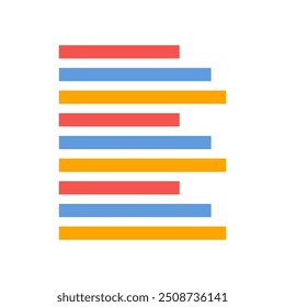 Horizontales Diagramm Balkendiagramm, flache Vektorgrafik