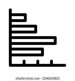 icono de gráfico horizontal o logotipo símbolo de signo aislado ilustración vectorial - iconos vectoriales de estilo negro de alta calidad
