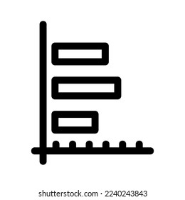 horizontal graph icon or logo isolated sign symbol vector illustration - high quality black style vector icons
