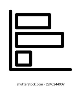 horizontal graph icon or logo isolated sign symbol vector illustration - high quality black style vector icons
