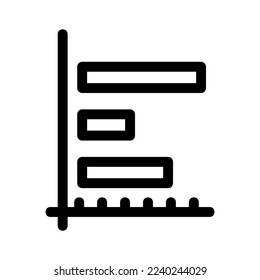 horizontal graph icon or logo isolated sign symbol vector illustration - high quality black style vector icons
