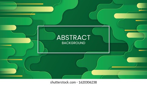 Horizontal Green Abstract Background With Yellow And Orange Stripes