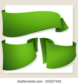 horizontal green banners,vector set