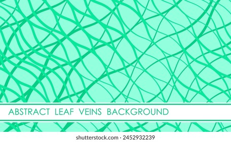 Horizontal green leaf with veins abstract background with leaf macro photography, cover, site presentation in HD format. UI template layout for web design of internet products. Vector banner