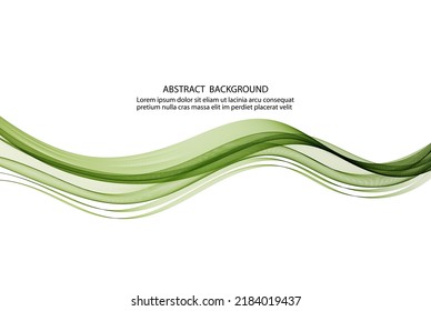Onda suave verde horizontal sobre fondo blanco, plantilla de diseño para folleto, sitio web, afiche