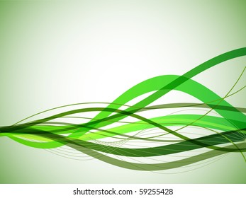 Horizontal green wavy stripes background.