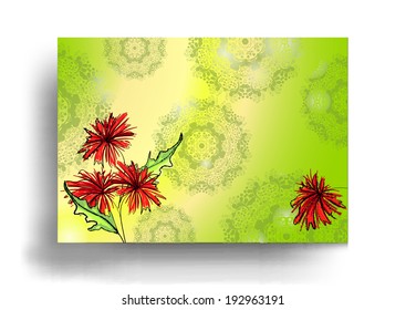 Horizontal greeting card. Vector illustration.