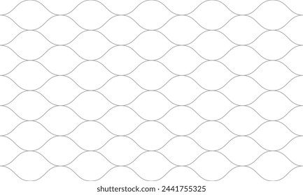 Horizontal grey curvy line seamless pattern. Vector Repeating Texture.